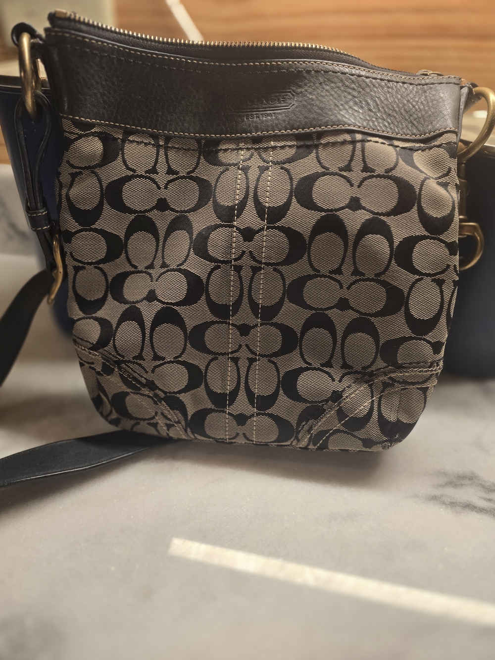 Coach Canvas Crossbody in Brown and Black